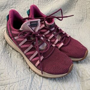 Merrell Women's Pink Athletic Shoes hiking trail running shoes maroon sneakers